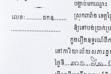 ដីកាបង្គាប់ឱ្យចូលមកបង់ប្រាក់ប្រដាប់ក្តីក្រៅពីពន្ធ